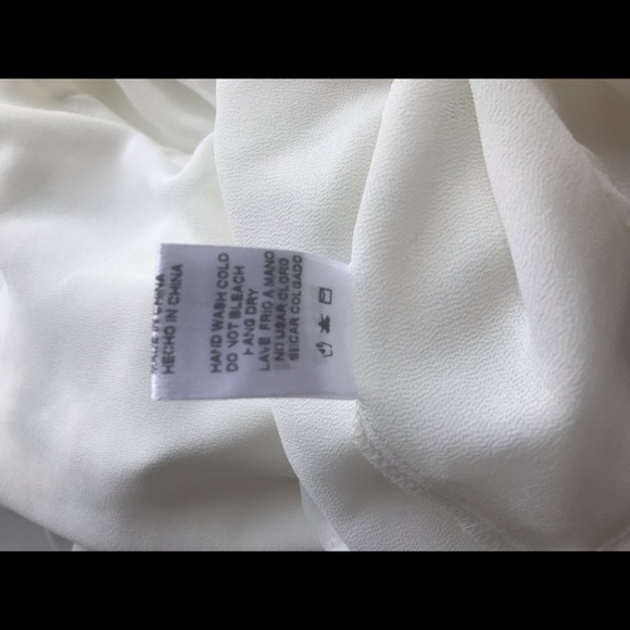 B_Envied white pleated bust tank with cuffed sleeves. NWT - Picture 9 of 10